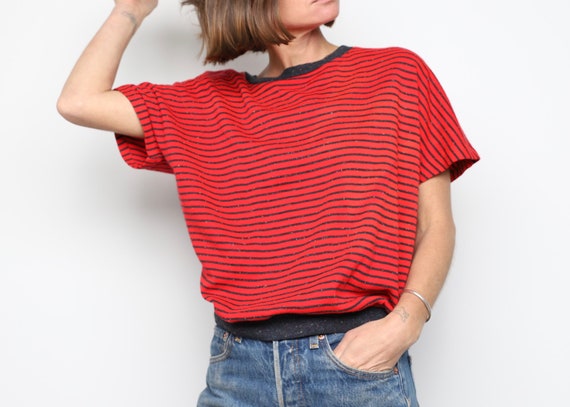 Striped 80s 90s STRIPED Red \u0026 Black 