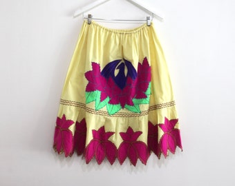 vintage y2k mini skirt SUNFLOWER mini skirt color block 90s y2k club kid mini -- size medium