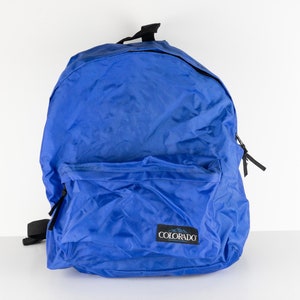 VINTAGE jansport style 80s 90s blue RUCKSACK backpack with multiple pockets - great condition!