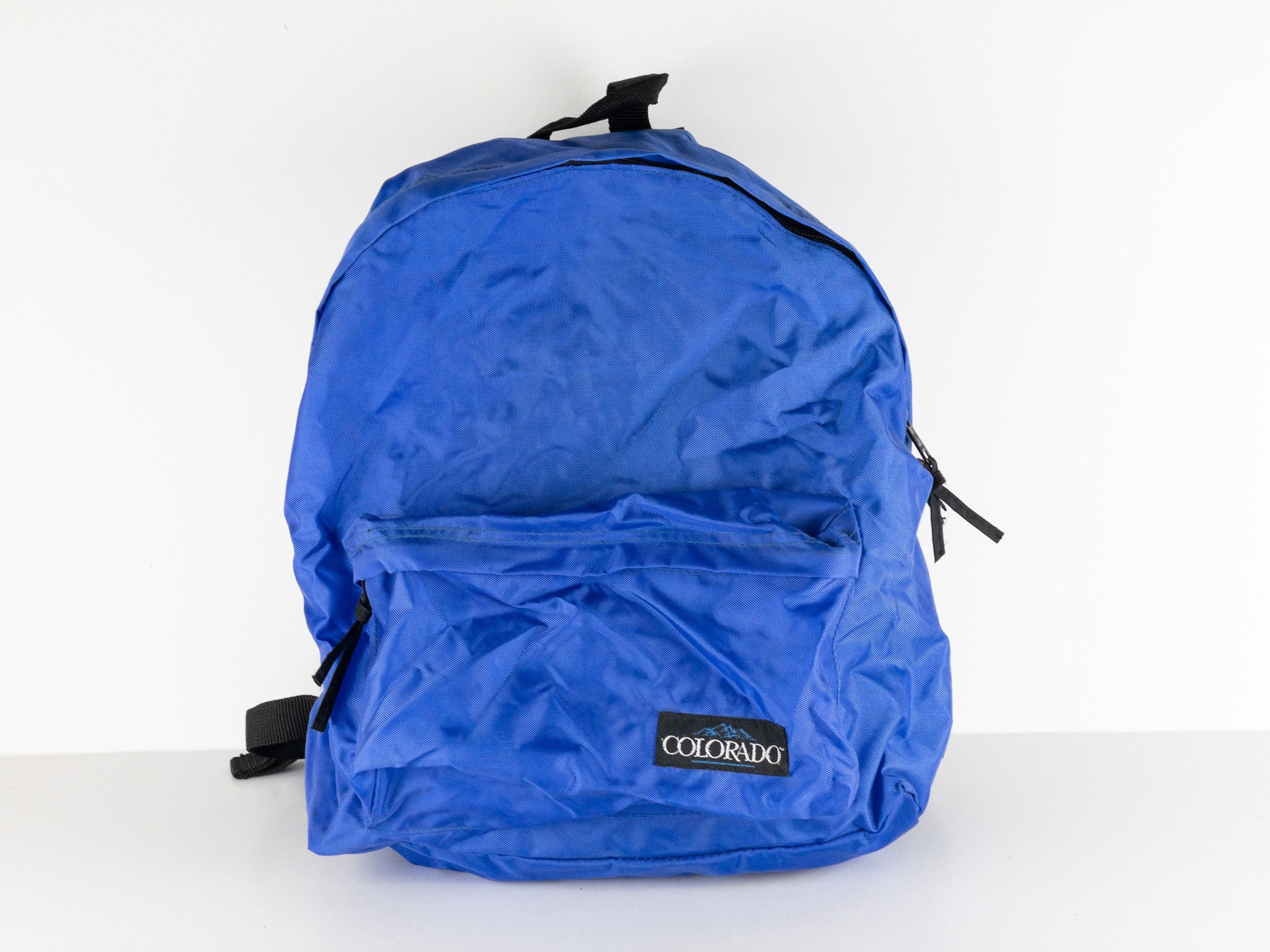 VINTAGE jansport style 80s 90s blue RUCKSACK backpack with ...