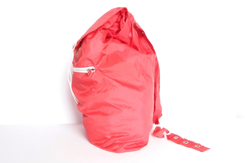 VINTAGE jansport style 70s red RUCKSACK backpack with multiple pockets