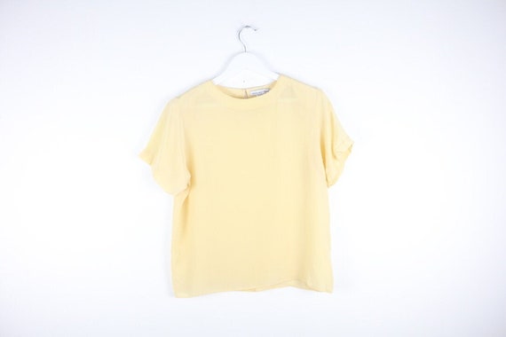 90s WOMEN'S boxy GOLDEN yellow chamisa color slou… - image 1