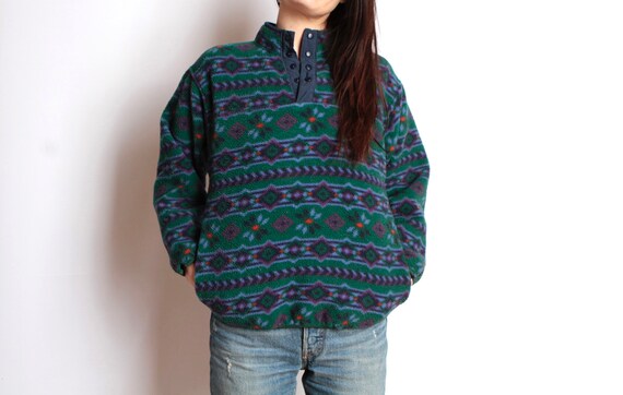 90s SLOUCHY ikat style SOUTHWEST large FLEECE sweatshirt