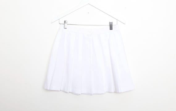 Vintage White MINI Pleated SKIRT 90s Y2k Tennis Skirt -- Size