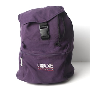 90s purple Cherokee brand BACKPACK purple & black daypack CLASSIC lightweight hiking biking bag -- great condition