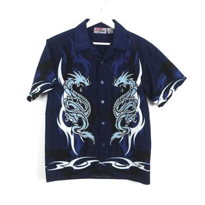 Merchize Blue Flame Hawaiian Shirt - Short Sleeve Flame Shirt for Men, Flame Print Shirt