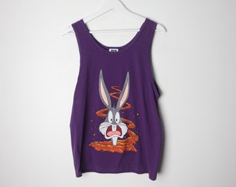 vintage 90s Bugs Bunny looney tunes classic SLOUCHY tank top - men's size medium