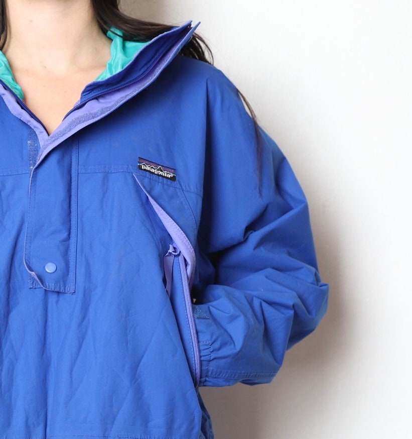 Vintage PATAGONIA brand blue & teal HOODIE parka jacket coat | Etsy