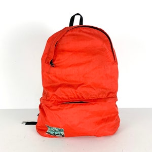 vintage 1970s 90s Jansport STYLE orange backpack daypack CLASSIC lightweight hiking biking bag