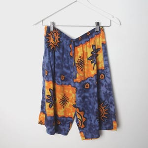 vintage BAGGY new age JAMMERS sun print wild 90s y2k blue and orange shorts - FREE shipping U.S.A