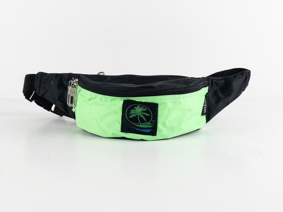 vintage BLACK & neon green vintage 90s y2k fanny … - image 1