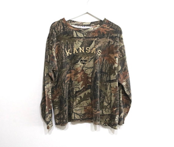 vintage 1990s y2k BOXY brown camouflage outsider … - image 1