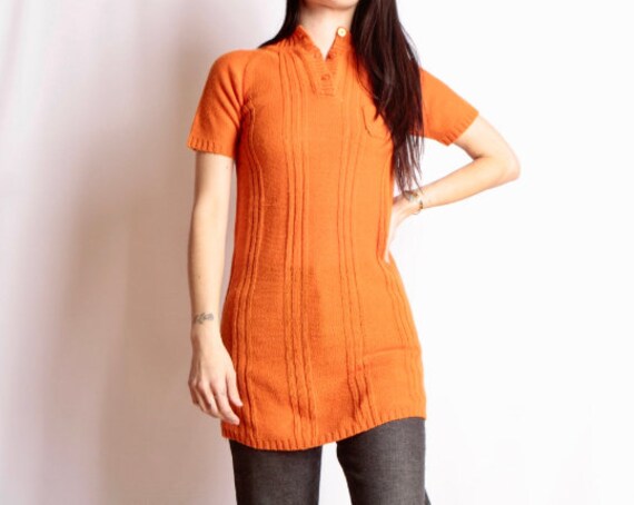 orange jumper dress