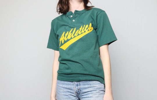 Vtg. 2004 MLB Oakland Athletics Custom Green/Yellow - Depop