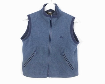 vintage REI 1990s grunge FLEECE zip up authentic vintage athletic outdoors vest -- Made by REI -- Size youth large, or women's extra small