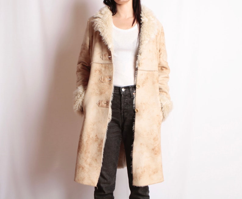 Size 40 Womens Pleather Like Dark Brown Coat