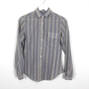 vintage 1980s women&#39;s vertical striped COLOR BLOCK blouse button down top -- size small