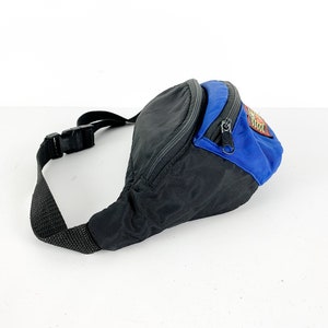 Vintage nylon 80s 90s FANNY pack mutli use packable bag ROYAL blue TEAM sport gear brand image 2