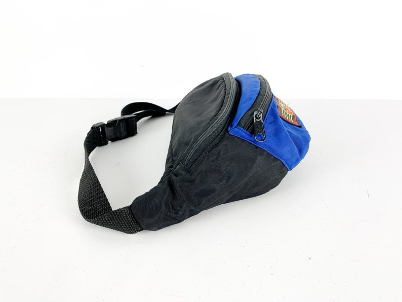 Vintage nylon 80s 90s FANNY pack mutli use packable bag ROYAL blue TEAM sport gear brand image 2