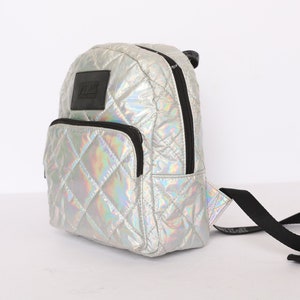 vintage y2k IRIDESCENT club kid vintage late 90s mini backpack purse image 2