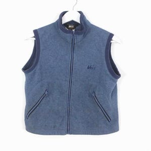 vintage 1990s REI brand Gorpcore FLEECE women's vintage vest zipper jacket -- women's size small - FREE shipping U.S.A