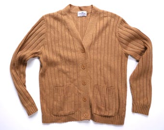 1960s Barclay Wool & Mohair Cardigan | Vintage Mens Large Button