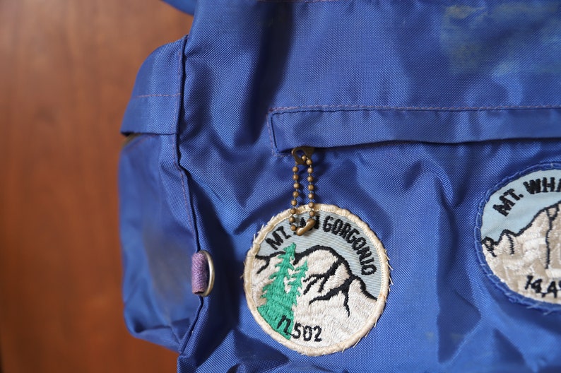 vintage 50s 60s blue AMERICAN vintage Grand Canyon BACKPACK cotton mountaineering daypack CLASSIC lightweight hiking mid century backpack image 6