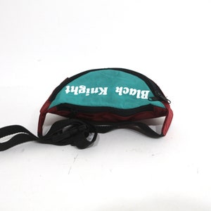 90s teal maroon COLOR BLOCK black knight brand FANNY pack small adjustable waist band good condition image 3