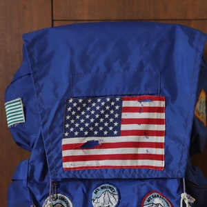 vintage 50s 60s blue AMERICAN vintage Grand Canyon BACKPACK cotton mountaineering daypack CLASSIC lightweight hiking mid century backpack image 4