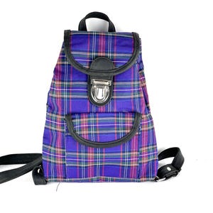Vintage Style Checkered Backpack Purse for Women - Plaid Daypack with Multiple FORMRS Mini Backpack Purse for Women Quilted Travel Daypack  main image 4