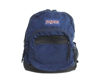 vintage 1990s BLUE/BLACK Jansport style nylon vintage daypack BACKPACK -- great condition