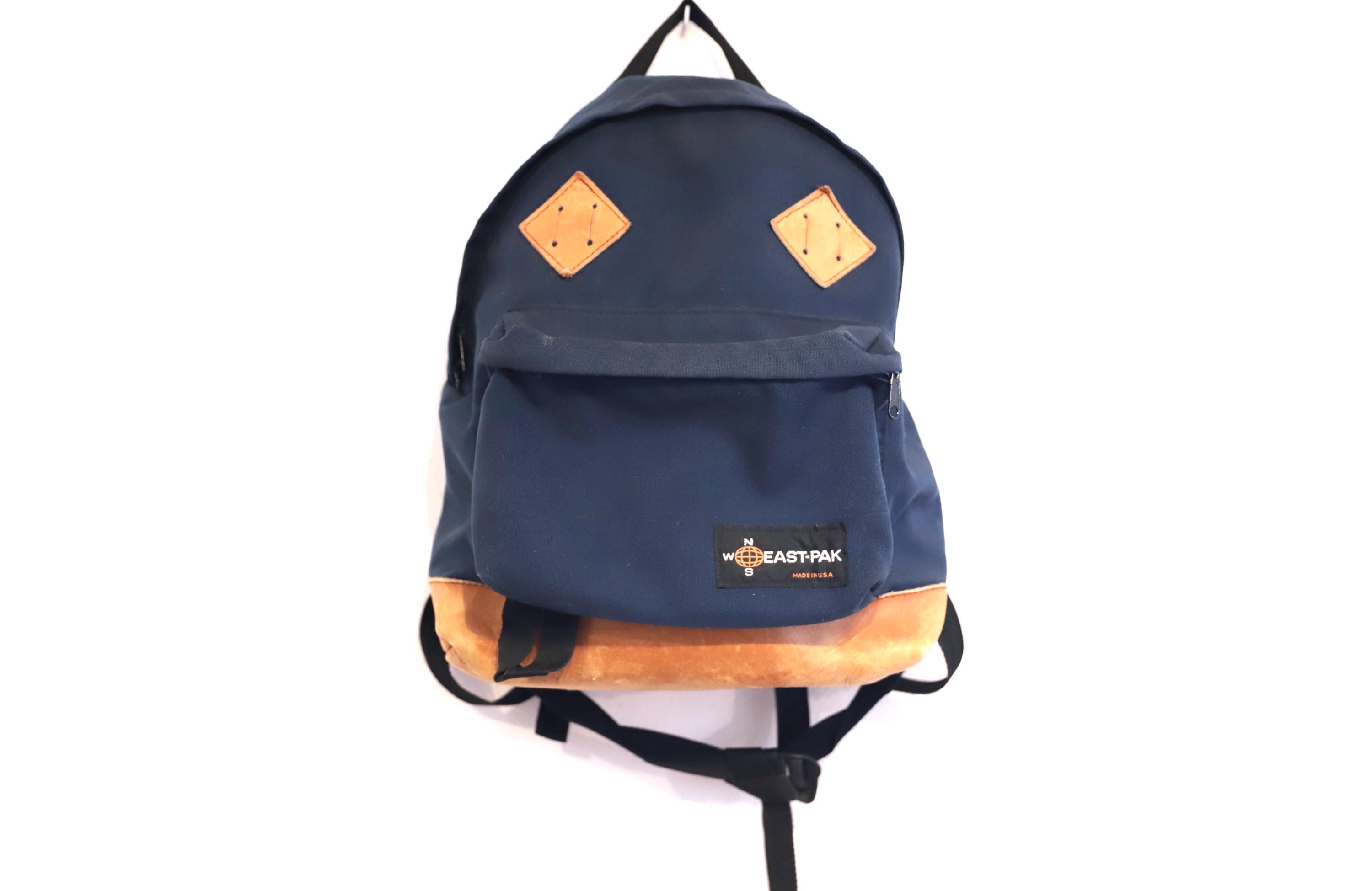【USA製】Eastpak Backpack Leather Bottom Vintage 90's Eastpak Made in USA Leather Bottom Backpack
