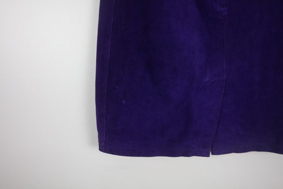 vintage SUEDE mini pencil SKIRT purple leather 19… - image 4