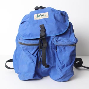 vintage 1970s 80s vintage REI blue rucksack BACKPACK jansport style vintage backpack -- FREE shipping U.S.A.
