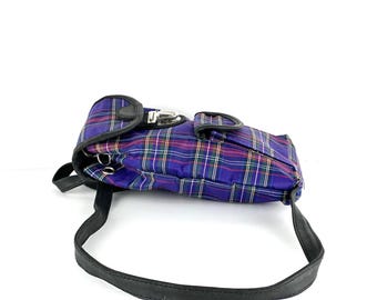 Vintage Mini PLAID Backpack Simple Classic 90s Backpack Book