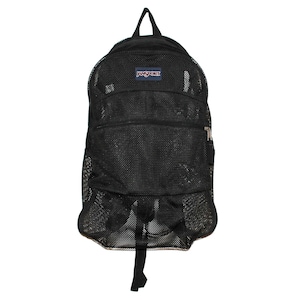 vintage black JANSPORT mesh backpack 1990s Y2K color block book bag BACKPACK day pack Jansport brand bag -- Free shipping U.S.A