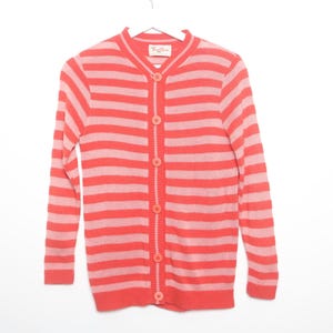 vintage 1970s striped button SPRING/SUMMER vintage 70s women&#39;s cardigan sweater bright and light -- size small sweater - FREE shipping U.S.A