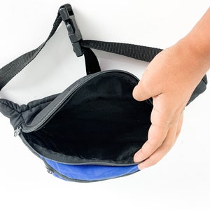 Vintage nylon 80s 90s FANNY pack mutli use packable bag ROYAL blue TEAM sport gear brand image 5