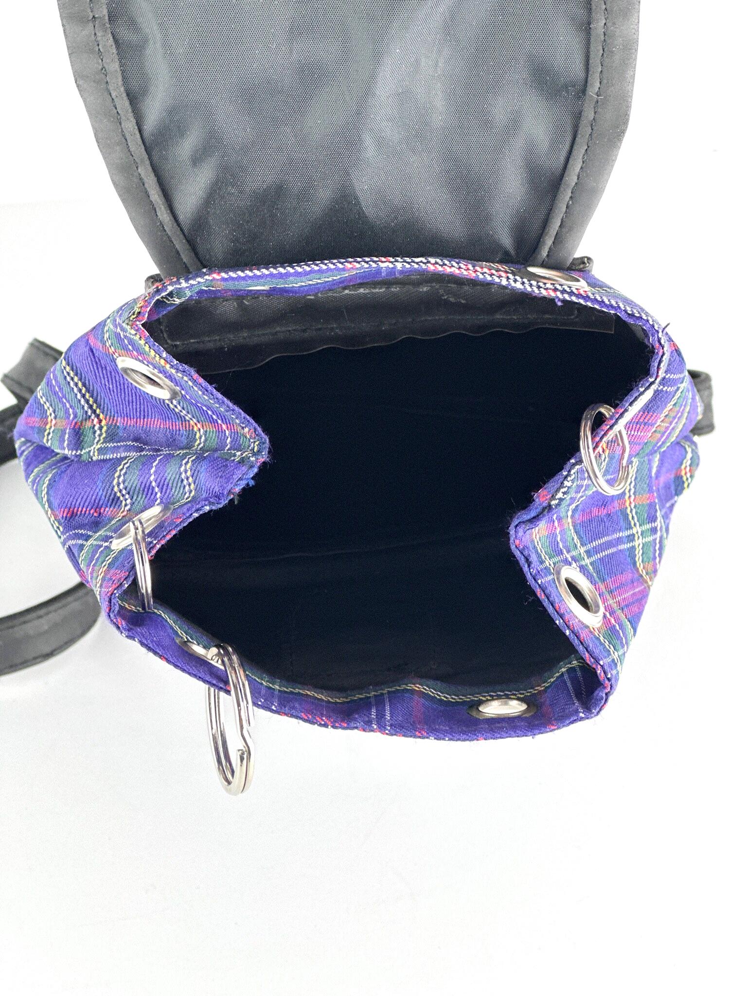 Vintage Mini PLAID Backpack Simple Classic 90s Backpack Book