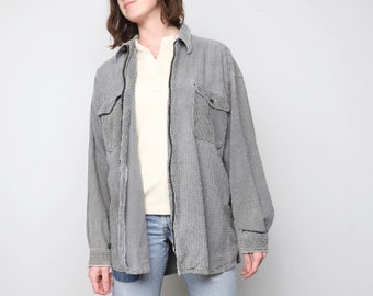 VINTAGE northwest corduroy women's size xl 90s faded grey SLOUCHY corduroy chore jacket
