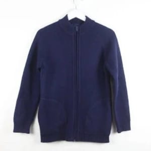 90s OXFORD navy blue CARDIGAN sweater oversize slouchy mid-century sweater -- size medium