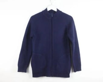 90s OXFORD navy blue CARDIGAN sweater oversize slouchy mid-century sweater -- size medium