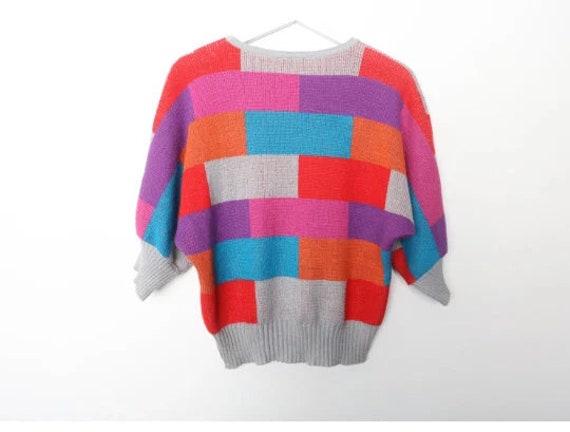 vintage SPRING summer BOXY color block slouchy sw… - image 3