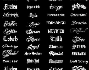 50 Tattoo Fonts Bundle | Vintage, Script & Old School OTF/TTF (Digital Download)