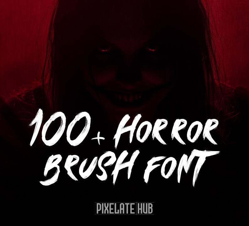 Horror Brush Font: Creepy Halloween Typeface (OTF, TTF), Scary ...