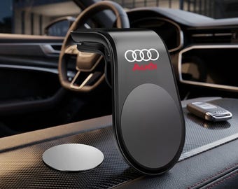 Metal Magnetic Car Phone Holder, Dashboard Mount Stand, Black Silver Auto Accessory