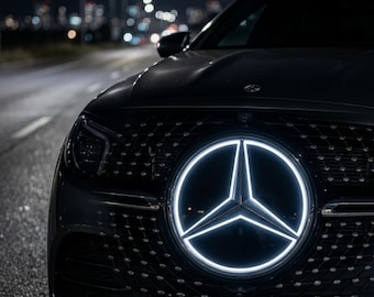 LED Illuminated Car Emblem Badge, 12V Exterior Accessory, Glowing Logo Light (20.5 cm)