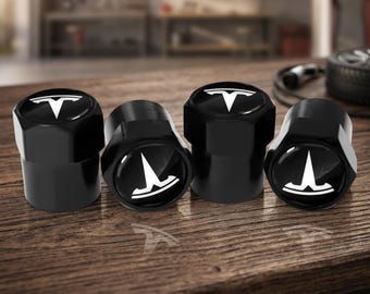 Premium Metal Tire Valve Caps Set, Electric Car Wheel Accessories (4pcs)