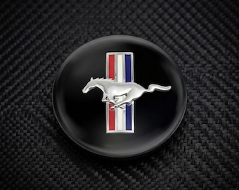 Glossy Black Horse Logo Emblem Set, ABS Plastic Car Badge (Set of 4)