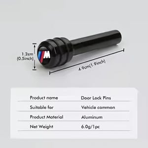 Blue Aluminum Car Door Lock Pins Set, BMW Style Interior Knobs Upgrade